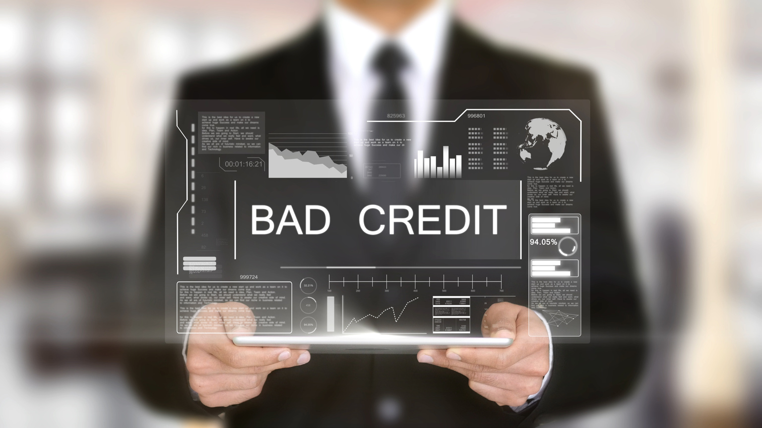 Bad Credit, Hologram Futuristic Interface, Augmented Virtual Reality