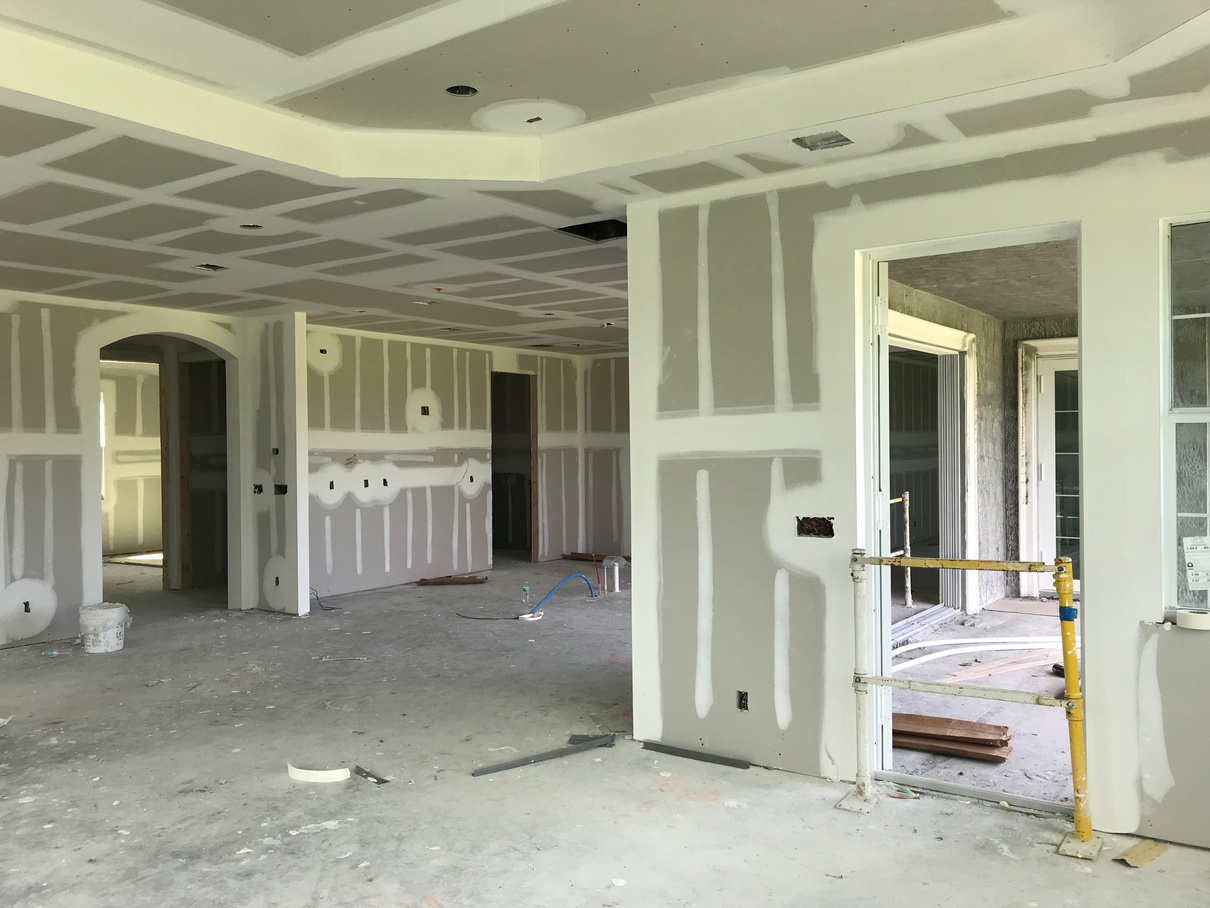 Home Construction: Drywall being installed